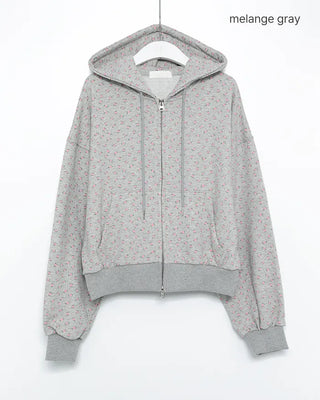Mini Flower Double Zip Sweatshirt Hoodie