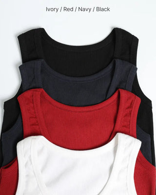 Jewel neck ribbed camisole