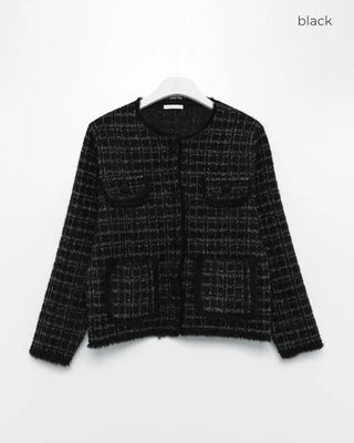 Loose-fit tweed jacket