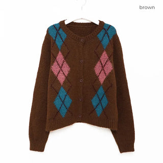 Argyle Button Cardigan
