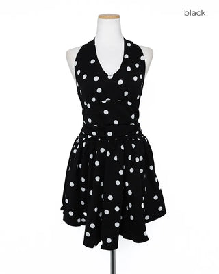 Polka Dot Halter Mini Dress