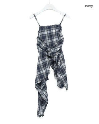 Checked Twist Frill Camisole