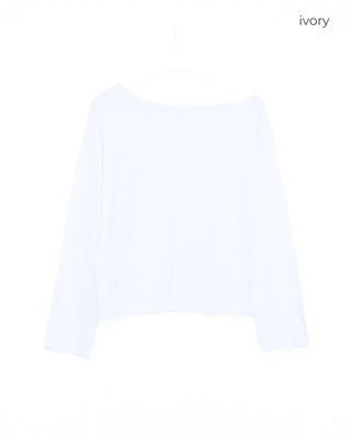 Off-shoulder cotton T-shirt