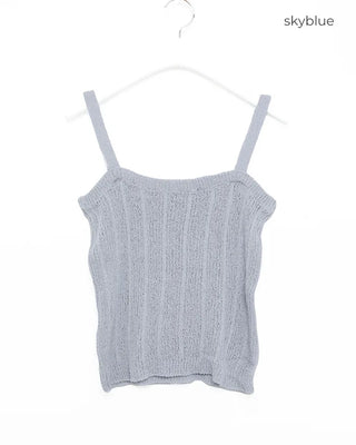 Summer ribbed knit camisole top