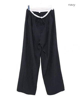 Two-tone banded slacks