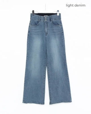 Semi-bootcut denim pants