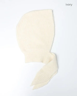 Knitted wrap hooded scarf