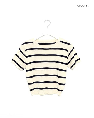Striped short-sleeved knit