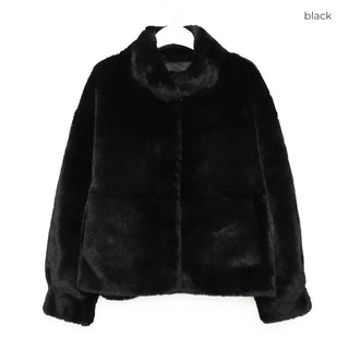 High-neck fur jacket