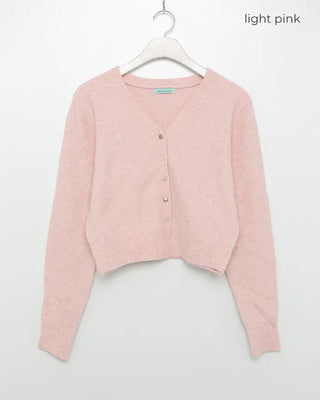 Simple cropped V-neck cardigan