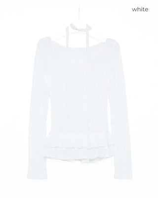 (Set) Lace Tiered Scarf T-Shirt