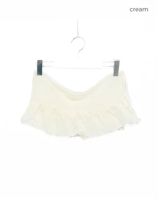 Flower embroidered layered wrap skirt