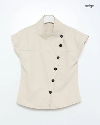 Slim, asymmetrical button blouse