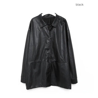 Loose leather jacket