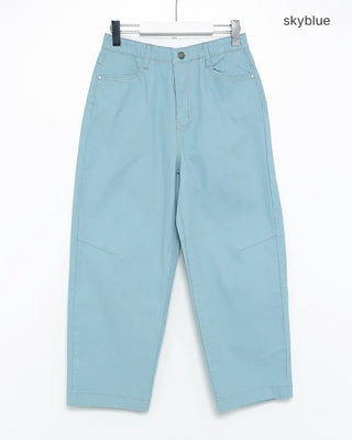 Cotton Curved Pants