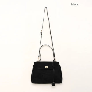 Suede-style square shoulder bag