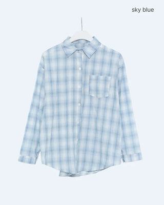 Oversized pastel check shirt