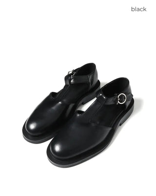 T-strap buckle loafers