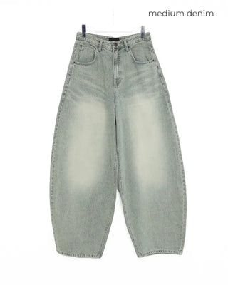 Super wide balloon green jeans