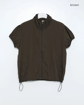 Puff Sleeve Zip-Up Windbreaker