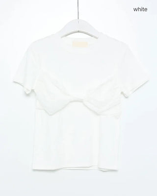 Puff-sleeve eyelet embroidered gathered blouse