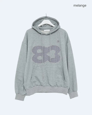 83 Check Lettering Hoodie