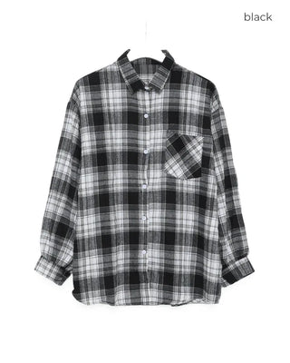 Loose-fit check shirt
