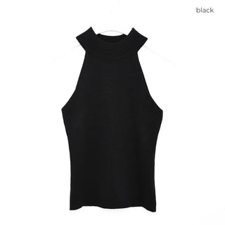 Halter neck sleeveless knit