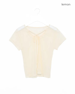 See-through short-sleeved T-shirt
