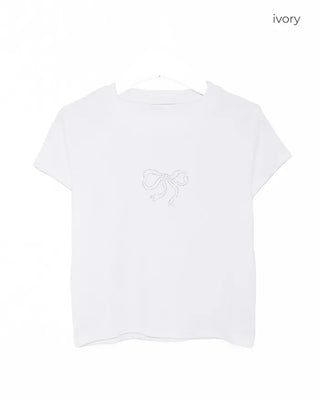 Cubic Ribbon Short-Sleeved T-Shirt