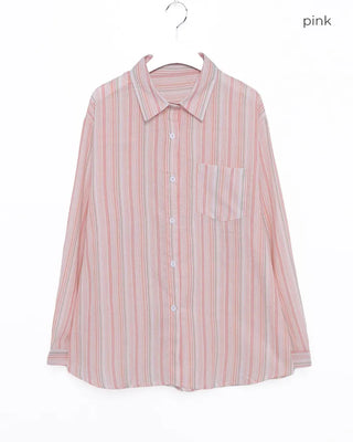 Striped Point Oversized Shirt