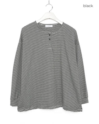 Striped Henley Neck T-shirt