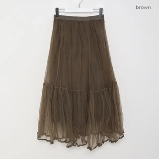 Chiffon wrinkle long skirt