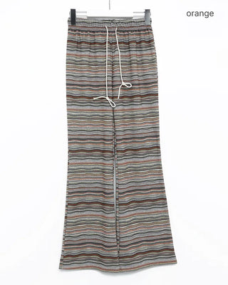 Waist string border bootcut