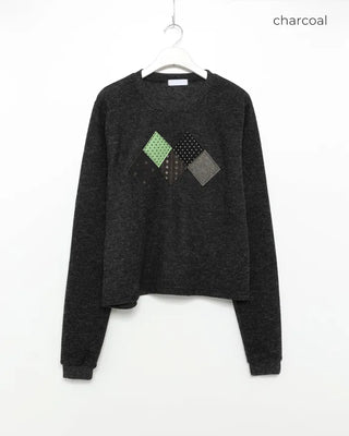 Argyle patch knit