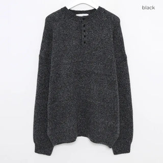 Simple Henley Neck Knit