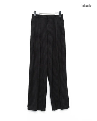 Two-pleat striped slacks