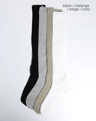 Simple summer ribbed knee-high socks
