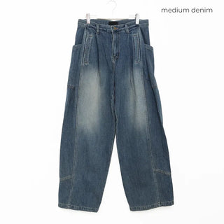 (Unisex) Pintuck Volume Side Pocket Denim