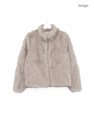High-neck fur jacket