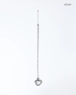 Heart Cubic Zirconia Watch Necklace