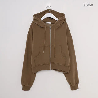Cotton zip-up hoodie