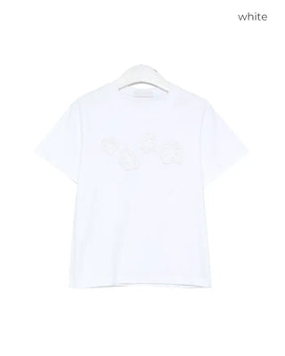 Flower Round Neck Half Sleeve T-Shirt
