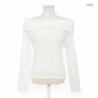 Ribbon Point Open Shoulder T-Shirt