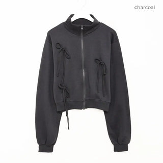 Ribbon detail zip-up