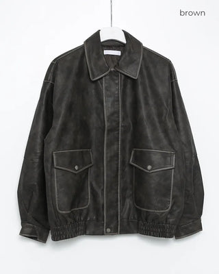Vintage Wash Quilted Leather Jacket
