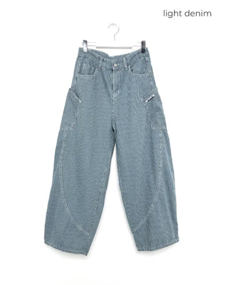 Slit patch pocket denim pants