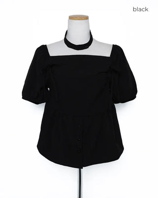 Choker Square Puff Blouse
