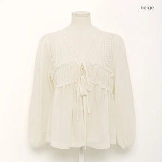 Lace long-sleeved blouse