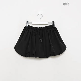 Waist draw balloon mini skirt